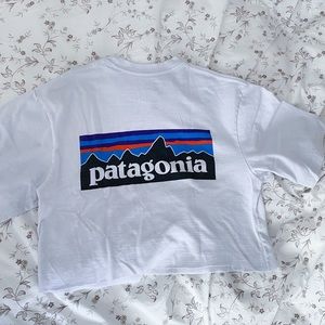 Patagonia white cropped tee